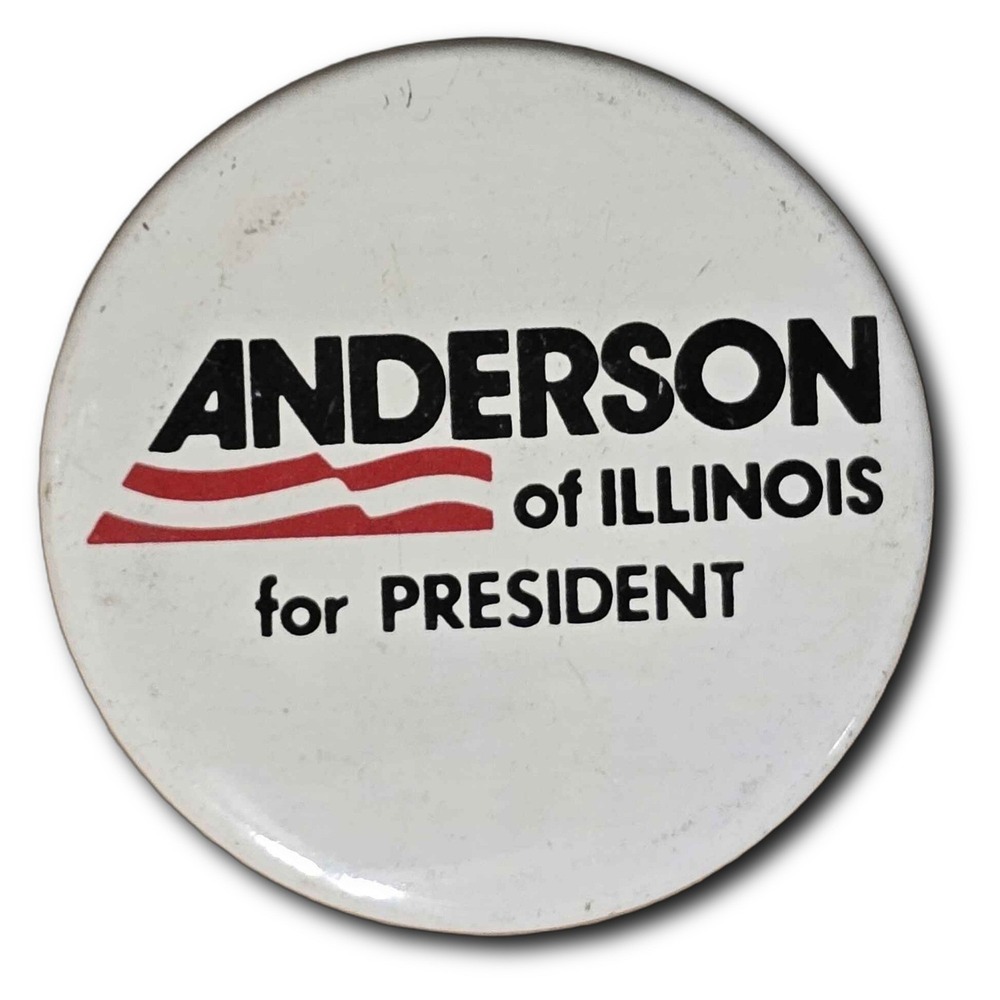 John Anderson Of Illinois For President 1980 Campaign Political Button B70